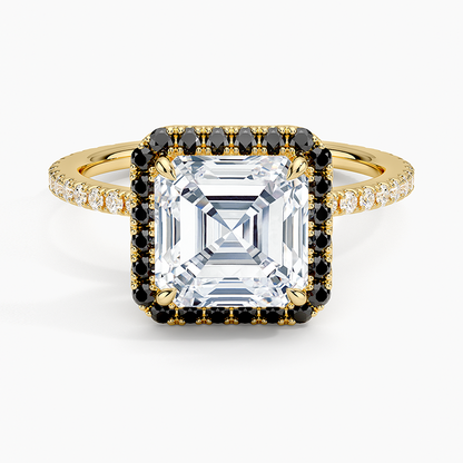 2.40 Karat Asscher Halo Tasarım Tektaş Laboratuvar Pırlanta Yüzük  18k -Halora - Bold Diamonds