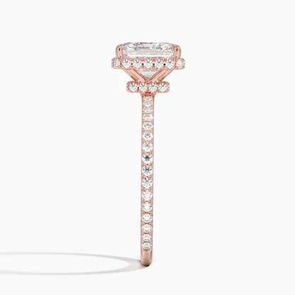 2,40 Karat Asscher Halo Tasarım Tektaş Laboratuvar Pırlanta Yüzük 18K -Luminara - Bold Diamonds