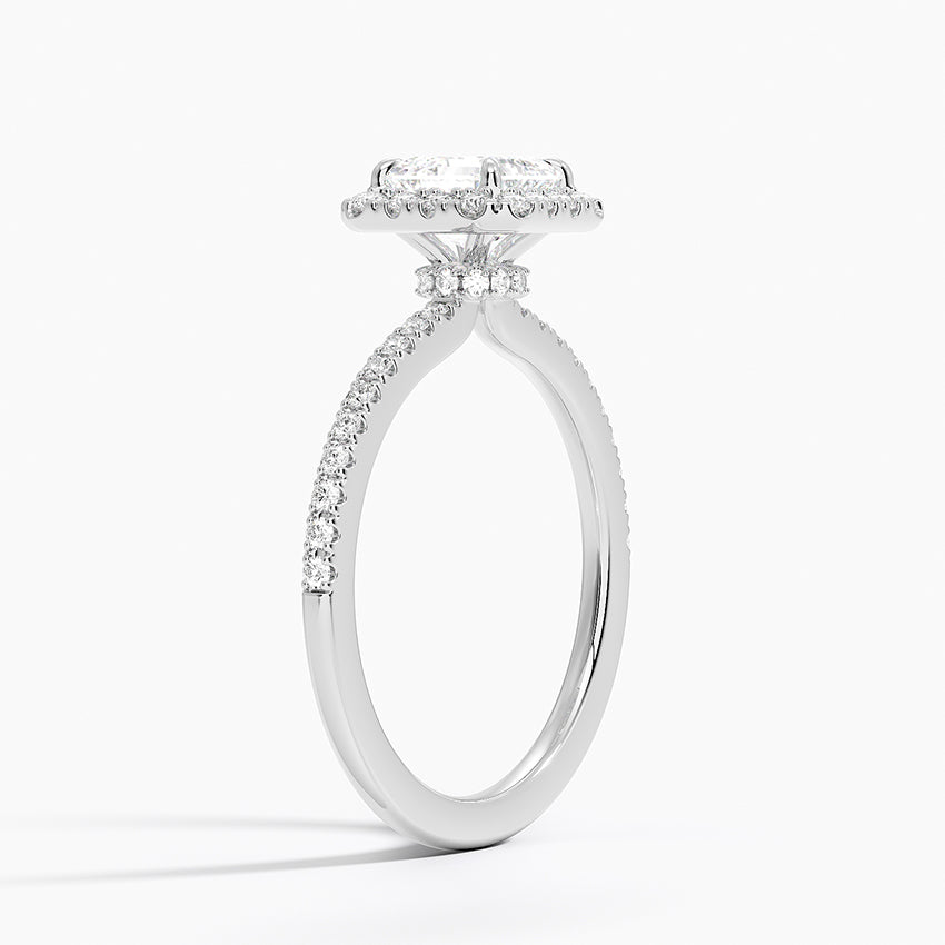 2.40 Karat Asscher Halo Tasarım Tektaş Laboratuvar Pırlanta Yüzük -Luxora - Bold Diamonds