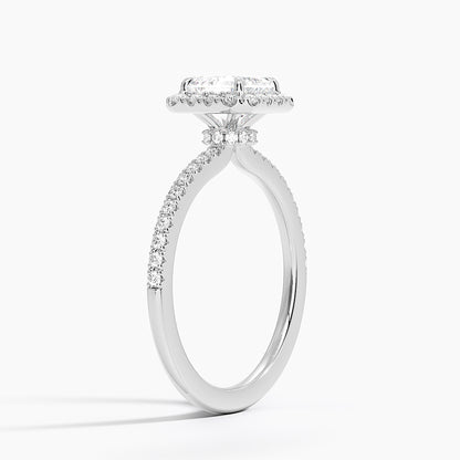 2.40 Karat Asscher Halo Tasarım Tektaş Laboratuvar Pırlanta Yüzük -Luxora - Bold Diamonds