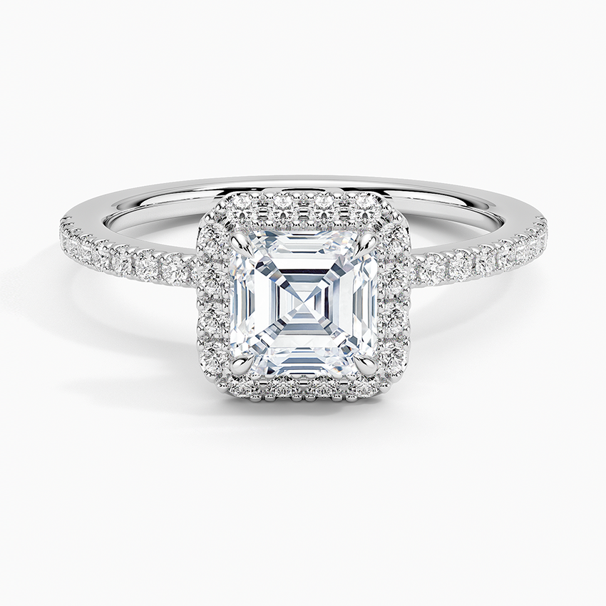 2.40 Karat Asscher Halo Tasarım Tektaş Laboratuvar Pırlanta Yüzük -Luxora - Bold Diamonds