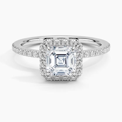 2.40 Karat Asscher Halo Tasarım Tektaş Laboratuvar Pırlanta Yüzük -Luxora - Bold Diamonds