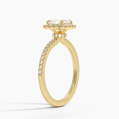 2.40 Karat Asscher Halo Tasarım Tektaş Laboratuvar Pırlanta Yüzük -Luxora - Bold Diamonds