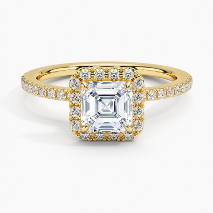 2.40 Karat Asscher Halo Tasarım Tektaş Laboratuvar Pırlanta Yüzük -Luxora - Bold Diamonds