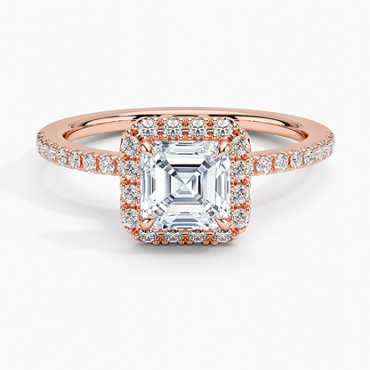 2.40 Karat Asscher Halo Tasarım Tektaş Laboratuvar Pırlanta Yüzük -Luxora - Bold Diamonds