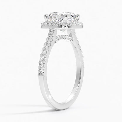 2.40 Karat Cushion Halo Tasarım Tektaş Laboratuvar Pırlanta Yüzük  18k -Astrala - Bold Diamonds