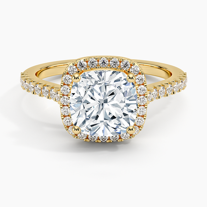 2.40 Karat Cushion Halo Tasarım Tektaş Laboratuvar Pırlanta Yüzük  18k -Astrala - Bold Diamonds