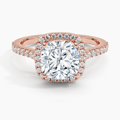 2.40 Karat Cushion Halo Tasarım Tektaş Laboratuvar Pırlanta Yüzük  18k -Astrala - Bold Diamonds