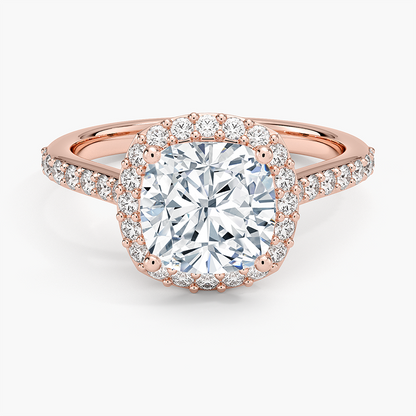 2,40 Karat Cushion Halo Tasarım Tektaş Laboratuvar Pırlanta Yüzük 18K -Bellora - Bold Diamonds