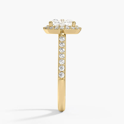 2,40 Karat Cushion Halo Tasarım Tektaş Laboratuvar Pırlanta Yüzük 18K -Bellora - Bold Diamonds