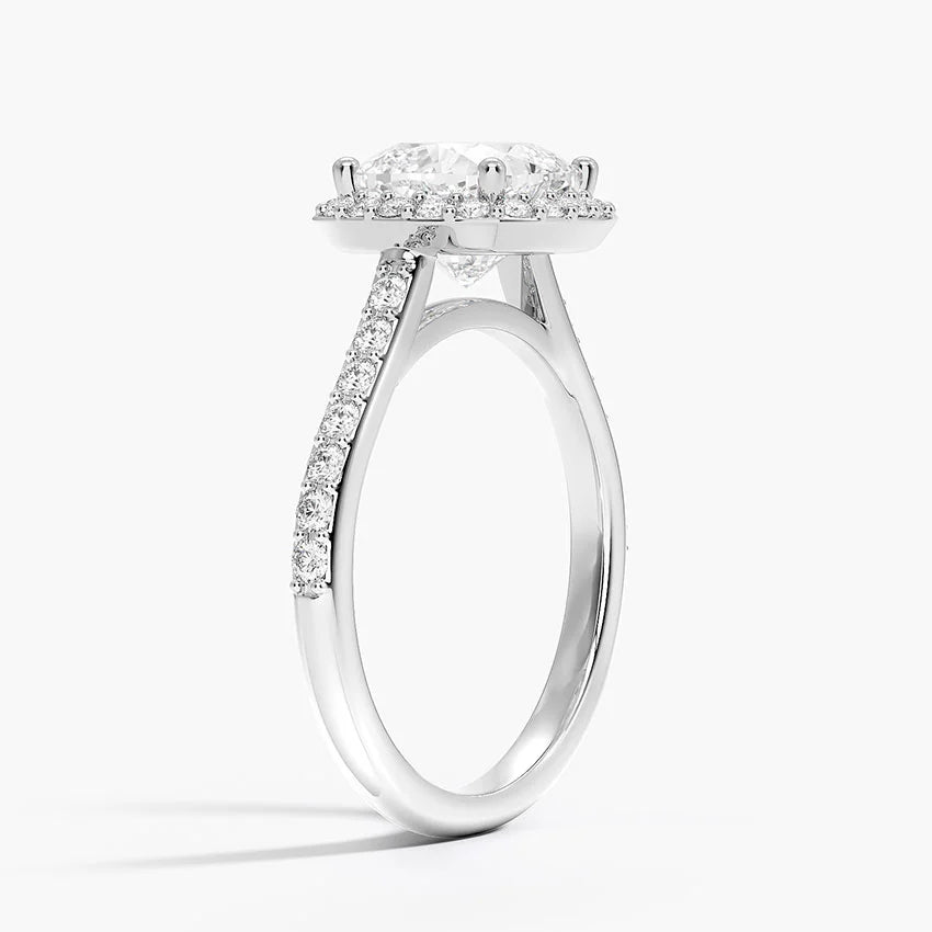 2,40 Karat Cushion Halo Tasarım Tektaş Laboratuvar Pırlanta Yüzük 18K -Bellora - Bold Diamonds