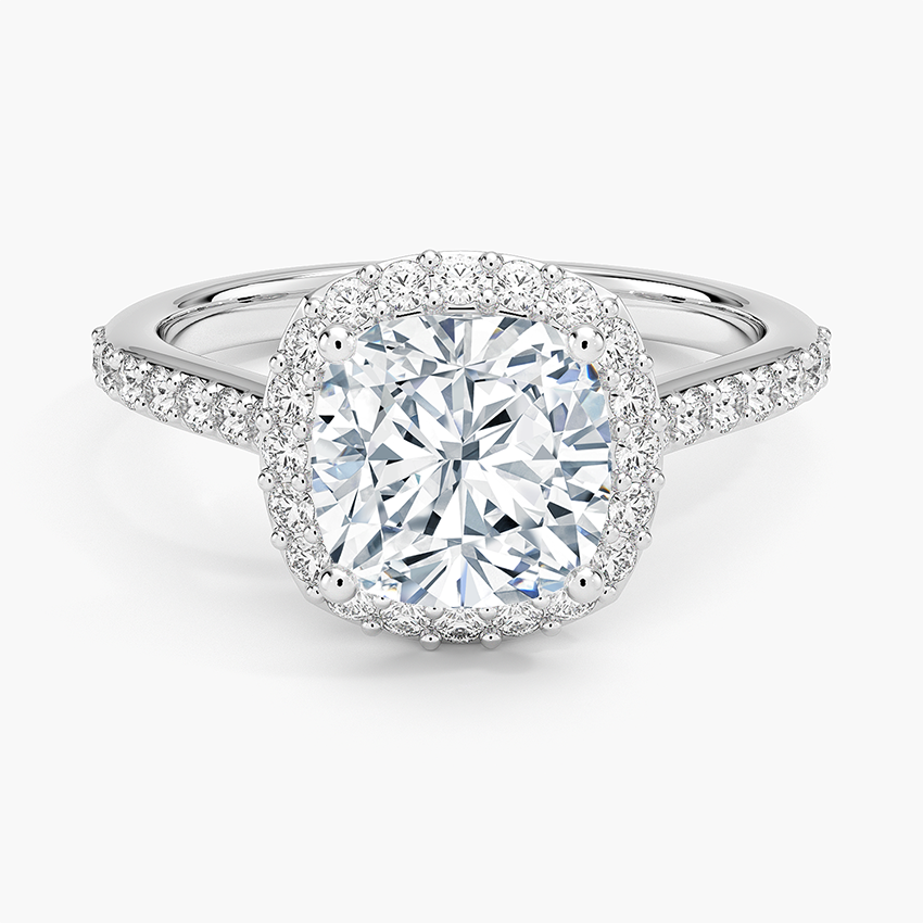 2,40 Karat Cushion Halo Tasarım Tektaş Laboratuvar Pırlanta Yüzük 18K -Bellora - Bold Diamonds