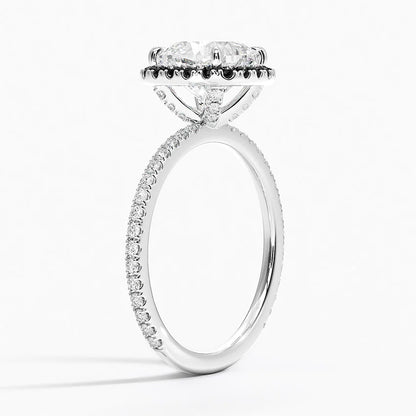 2.40 Karat Cushion Halo Tasarım Tektaş Laboratuvar Pırlanta Yüzük  18k -Halora - Bold Diamonds