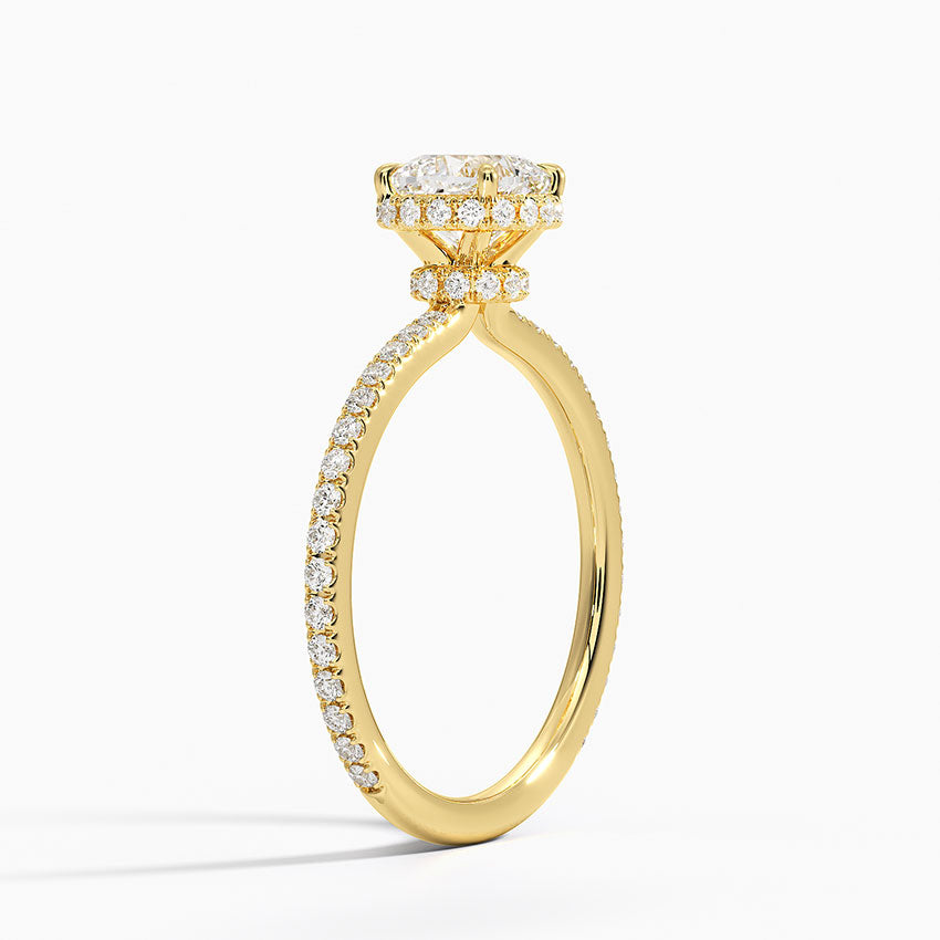 2,40 Karat Cushion Halo Tasarım Tektaş Laboratuvar Pırlanta Yüzük 18K -Luminara - Bold Diamonds