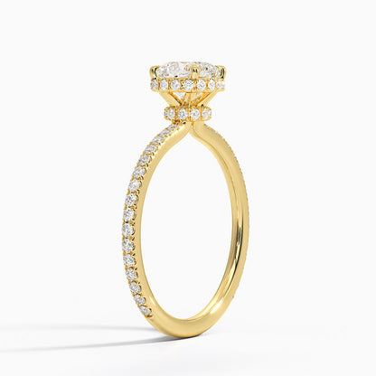 2,40 Karat Cushion Halo Tasarım Tektaş Laboratuvar Pırlanta Yüzük 18K -Luminara - Bold Diamonds