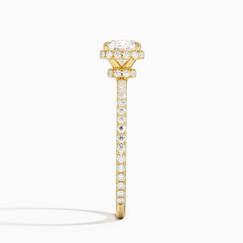 2,40 Karat Cushion Halo Tasarım Tektaş Laboratuvar Pırlanta Yüzük 18K -Luminara - Bold Diamonds