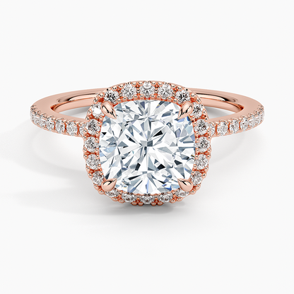 2.40 Karat Cushion Halo Tasarım Tektaş Laboratuvar Pırlanta Yüzük 18k  -Luxora - Bold Diamonds