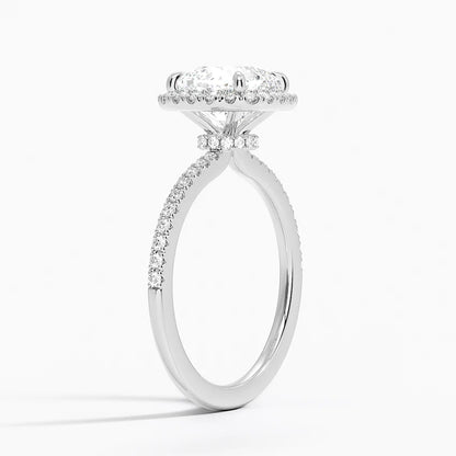 2.40 Karat Cushion Halo Tasarım Tektaş Laboratuvar Pırlanta Yüzük 18k  -Luxora - Bold Diamonds
