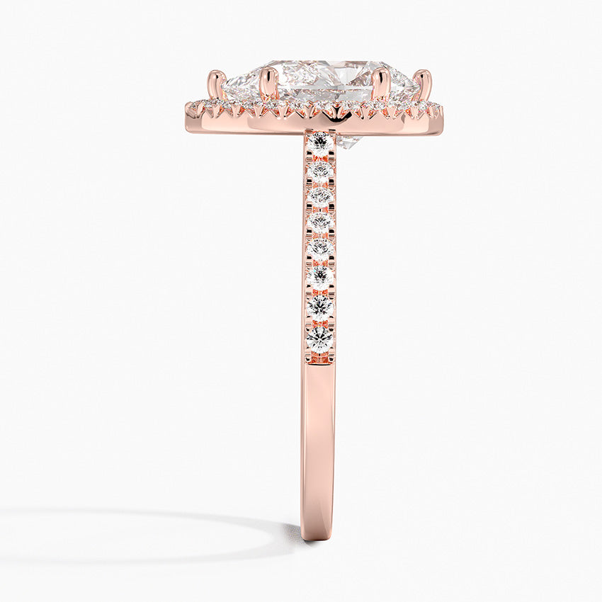 2.40 Karat Damla Halo Tasarım Tektaş Laboratuvar Pırlanta Yüzük 18k  -Astrala - Bold Diamonds