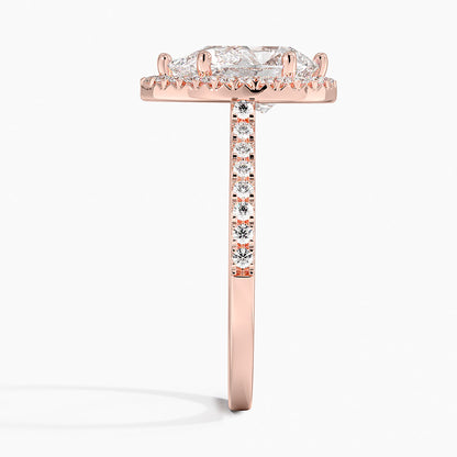 2.40 Karat Damla Halo Tasarım Tektaş Laboratuvar Pırlanta Yüzük 18k  -Astrala - Bold Diamonds