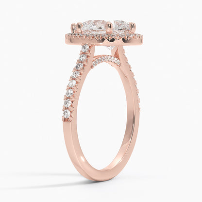 2.40 Karat Damla Halo Tasarım Tektaş Laboratuvar Pırlanta Yüzük 18k  -Astrala - Bold Diamonds