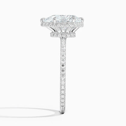 2,40 Karat Damla Halo Tasarım Tektaş Laboratuvar Pırlanta Yüzük 18K -Luminara - Bold Diamonds