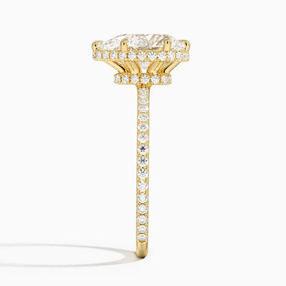 2,40 Karat Damla Halo Tasarım Tektaş Laboratuvar Pırlanta Yüzük 18K -Luminara - Bold Diamonds