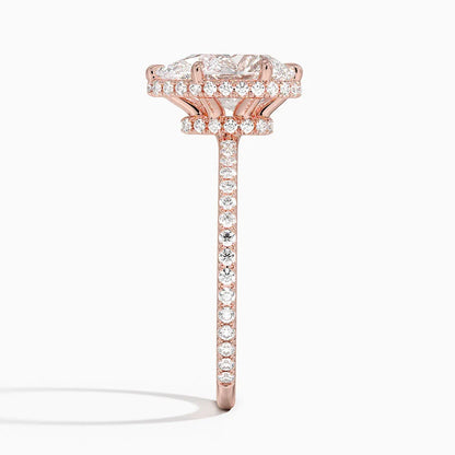 2,40 Karat Damla Halo Tasarım Tektaş Laboratuvar Pırlanta Yüzük 18K -Luminara - Bold Diamonds