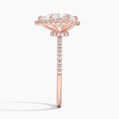2.40 Karat Damla Halo Tasarım Tektaş Laboratuvar Pırlanta Yüzük 18k  -Luxora - Bold Diamonds