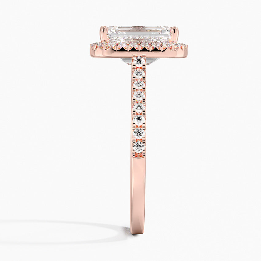 2.40 Karat Emerald Halo Tasarım Tektaş Laboratuvar Pırlanta Yüzük 18k  -Astrala - Bold Diamonds