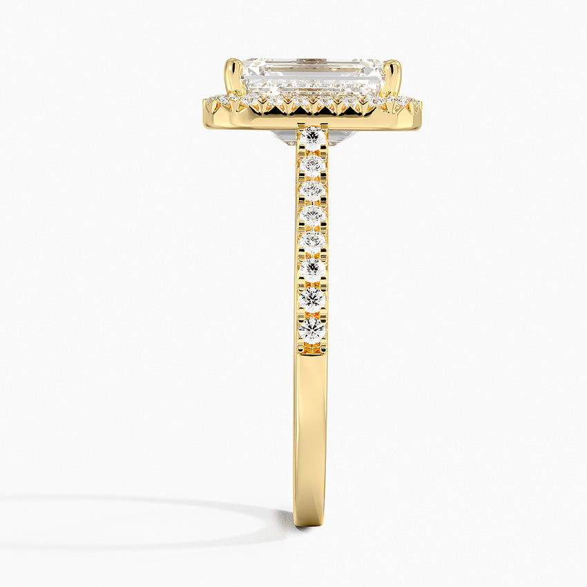 2.40 Karat Emerald Halo Tasarım Tektaş Laboratuvar Pırlanta Yüzük 18k  -Astrala - Bold Diamonds