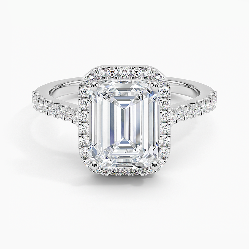 2.40 Karat Emerald Halo Tasarım Tektaş Laboratuvar Pırlanta Yüzük 18k  -Astrala - Bold Diamonds