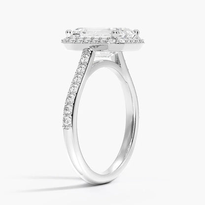 2,40 Karat Emerald Halo Tasarım Tektaş Laboratuvar Pırlanta Yüzük 18K -Bellora - Bold Diamonds