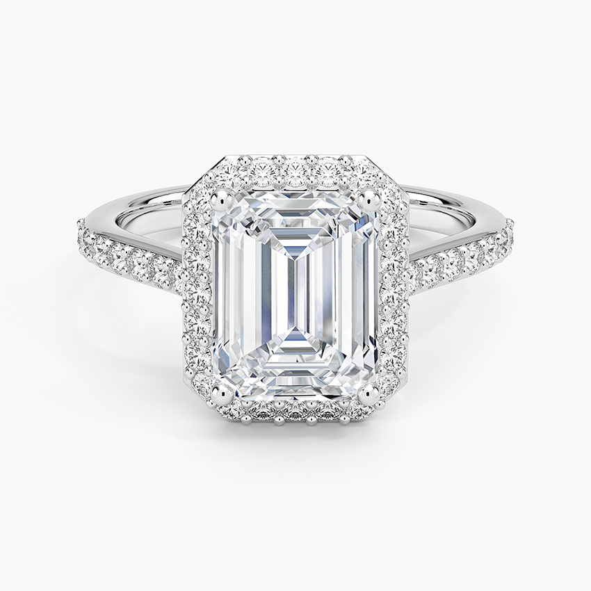 2,40 Karat Emerald Halo Tasarım Tektaş Laboratuvar Pırlanta Yüzük 18K -Bellora - Bold Diamonds