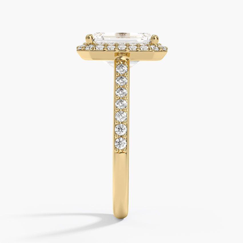 2,40 Karat Emerald Halo Tasarım Tektaş Laboratuvar Pırlanta Yüzük 18K -Bellora - Bold Diamonds