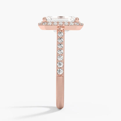 2,40 Karat Emerald Halo Tasarım Tektaş Laboratuvar Pırlanta Yüzük 18K -Bellora - Bold Diamonds