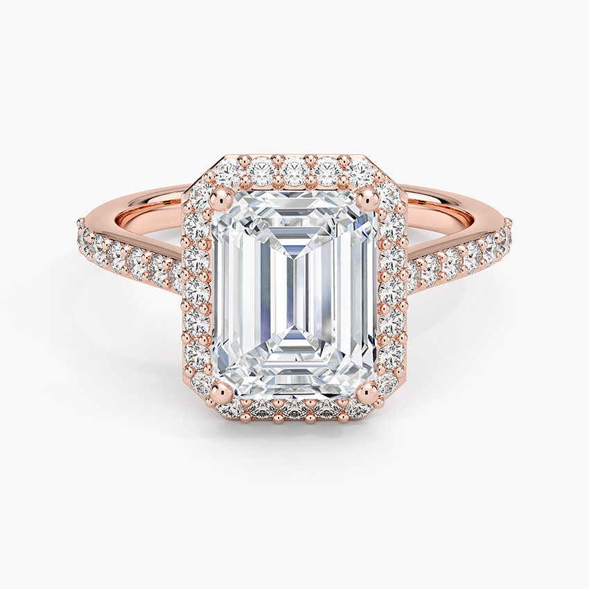 2,40 Karat Emerald Halo Tasarım Tektaş Laboratuvar Pırlanta Yüzük 18K -Bellora - Bold Diamonds