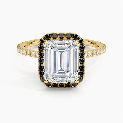 2.40 Karat Emerald Halo Tasarım Tektaş Laboratuvar Pırlanta Yüzük 18k  -Halora - Bold Diamonds