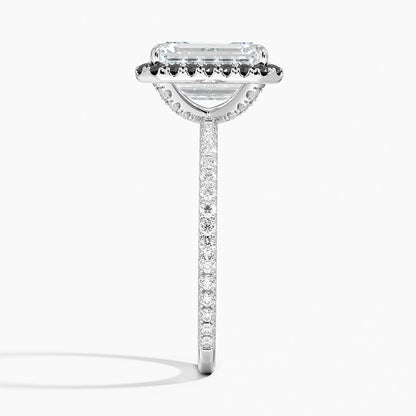 2.40 Karat Emerald Halo Tasarım Tektaş Laboratuvar Pırlanta Yüzük 18k  -Halora - Bold Diamonds