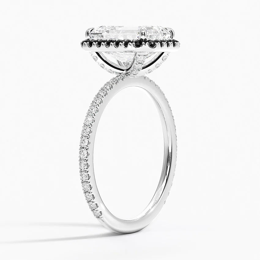 2.40 Karat Emerald Halo Tasarım Tektaş Laboratuvar Pırlanta Yüzük 18k  -Halora - Bold Diamonds