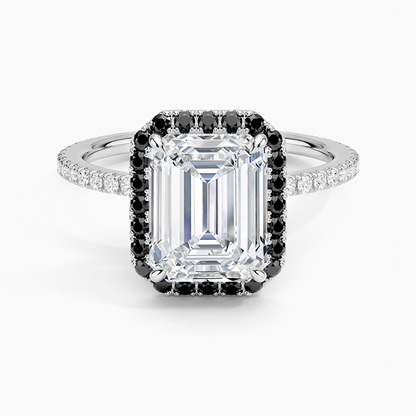 2.40 Karat Emerald Halo Tasarım Tektaş Laboratuvar Pırlanta Yüzük 18k  -Halora - Bold Diamonds
