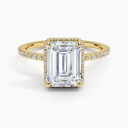 2,40 Karat Emerald Halo Tasarım Tektaş Laboratuvar Pırlanta Yüzük 18K -Luminara - Bold Diamonds