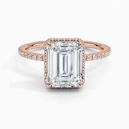 2,40 Karat Emerald Halo Tasarım Tektaş Laboratuvar Pırlanta Yüzük 18K -Luminara - Bold Diamonds