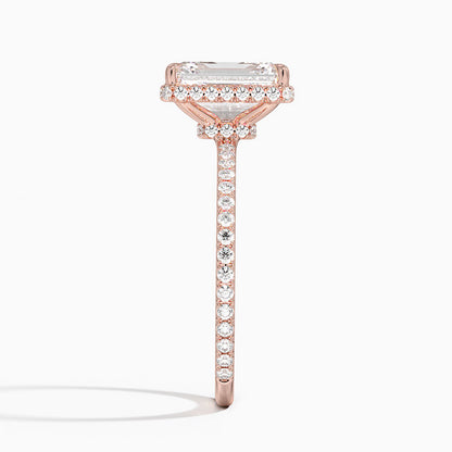 2,40 Karat Emerald Halo Tasarım Tektaş Laboratuvar Pırlanta Yüzük 18K -Luminara - Bold Diamonds