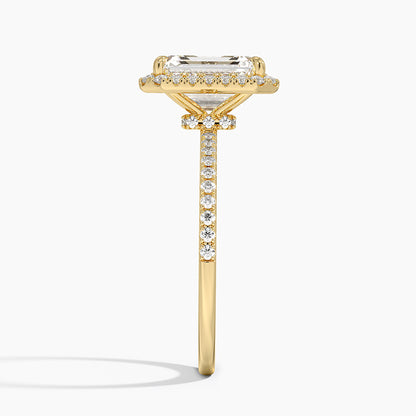 2.40 Karat Emerald Halo Tasarım Tektaş Laboratuvar Pırlanta Yüzük  18k -Luxora - Bold Diamonds