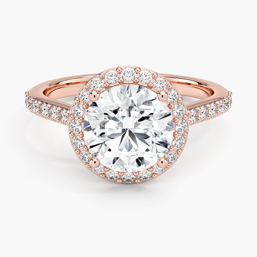 2,40 Karat  Halo Tasarım Tektaş Laboratuvar Pırlanta Yüzük 18K -Bellora - Bold Diamonds