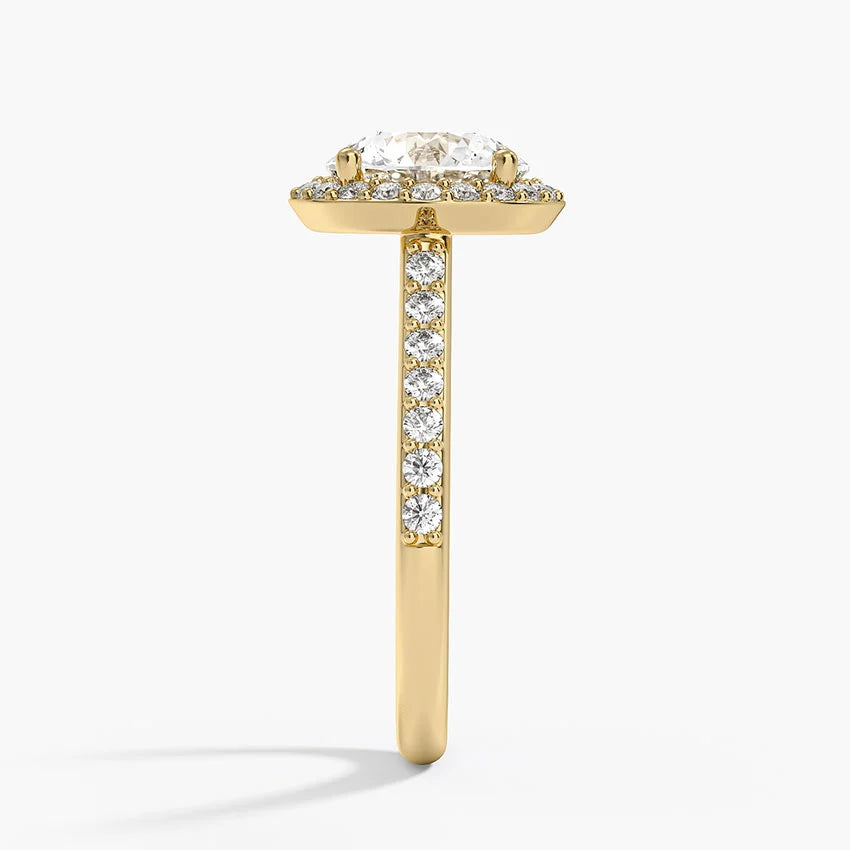 2,40 Karat  Halo Tasarım Tektaş Laboratuvar Pırlanta Yüzük 18K -Bellora - Bold Diamonds