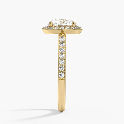 2,40 Karat  Halo Tasarım Tektaş Laboratuvar Pırlanta Yüzük 18K -Bellora - Bold Diamonds