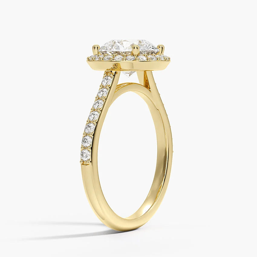 2,40 Karat  Halo Tasarım Tektaş Laboratuvar Pırlanta Yüzük 18K -Bellora - Bold Diamonds