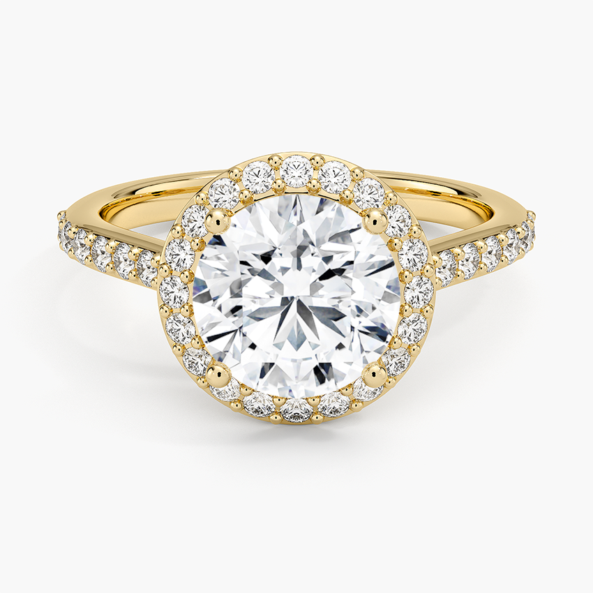 2,40 Karat  Halo Tasarım Tektaş Laboratuvar Pırlanta Yüzük 18K -Bellora - Bold Diamonds